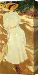Alphonse Maria Mucha Canvas Paintings - Maria en La Granja [Maria at La Granja] by Joaquin Sorolla y Bastida